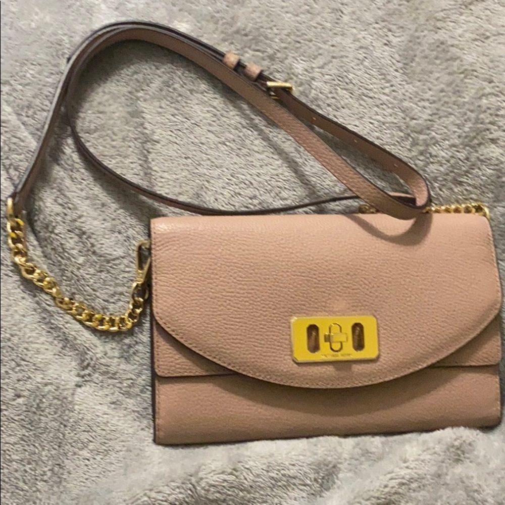 MK - karson wallet leather clutch in fawn
